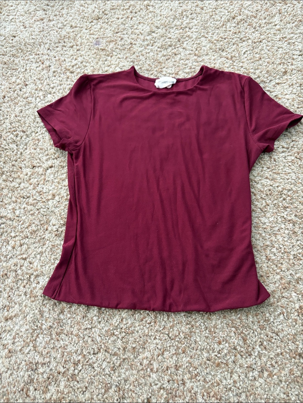 Madewell Short Sleeve Crewneck Tee in Burgundy